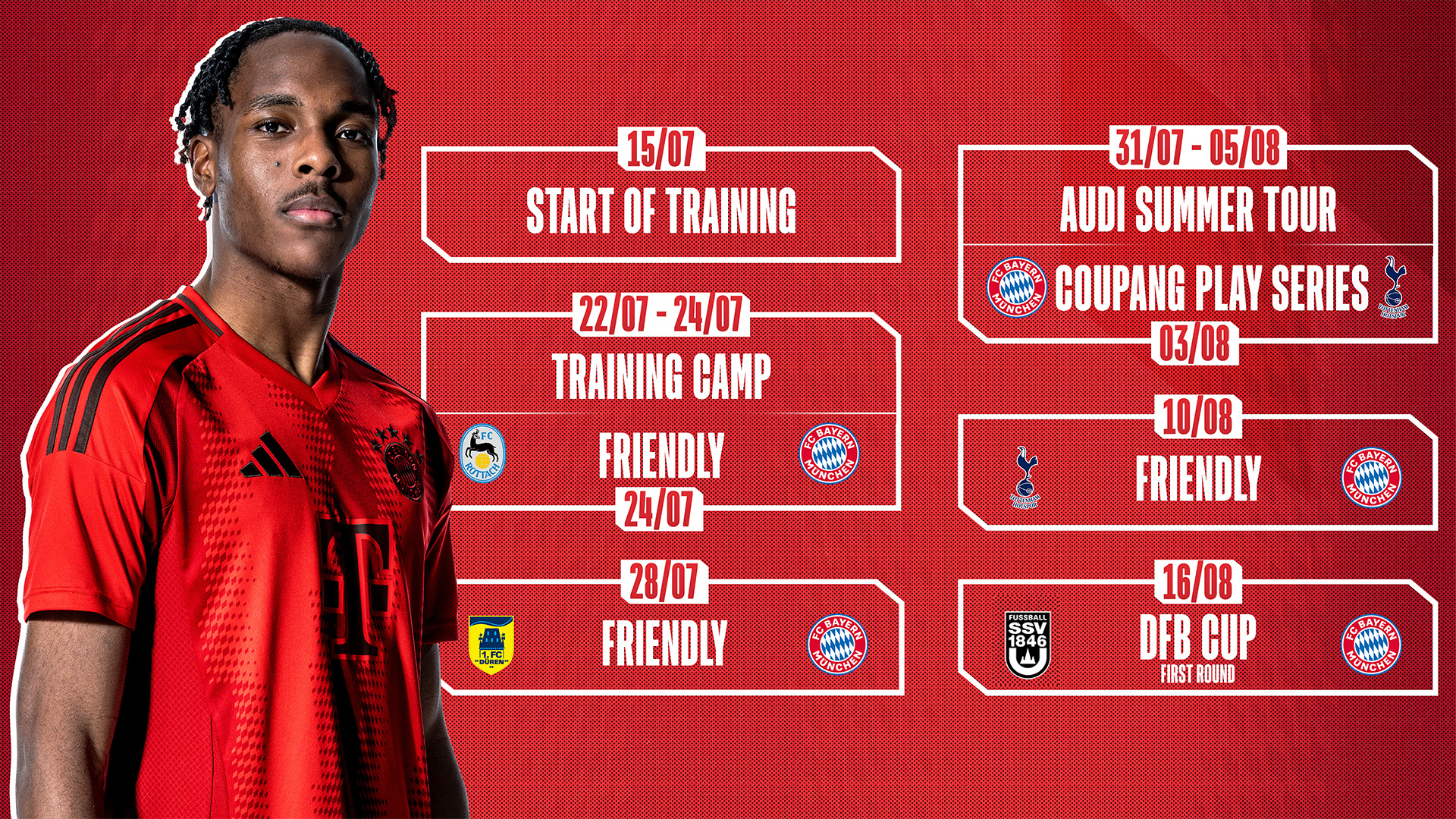 Overview of FC Bayern's pre-season dates