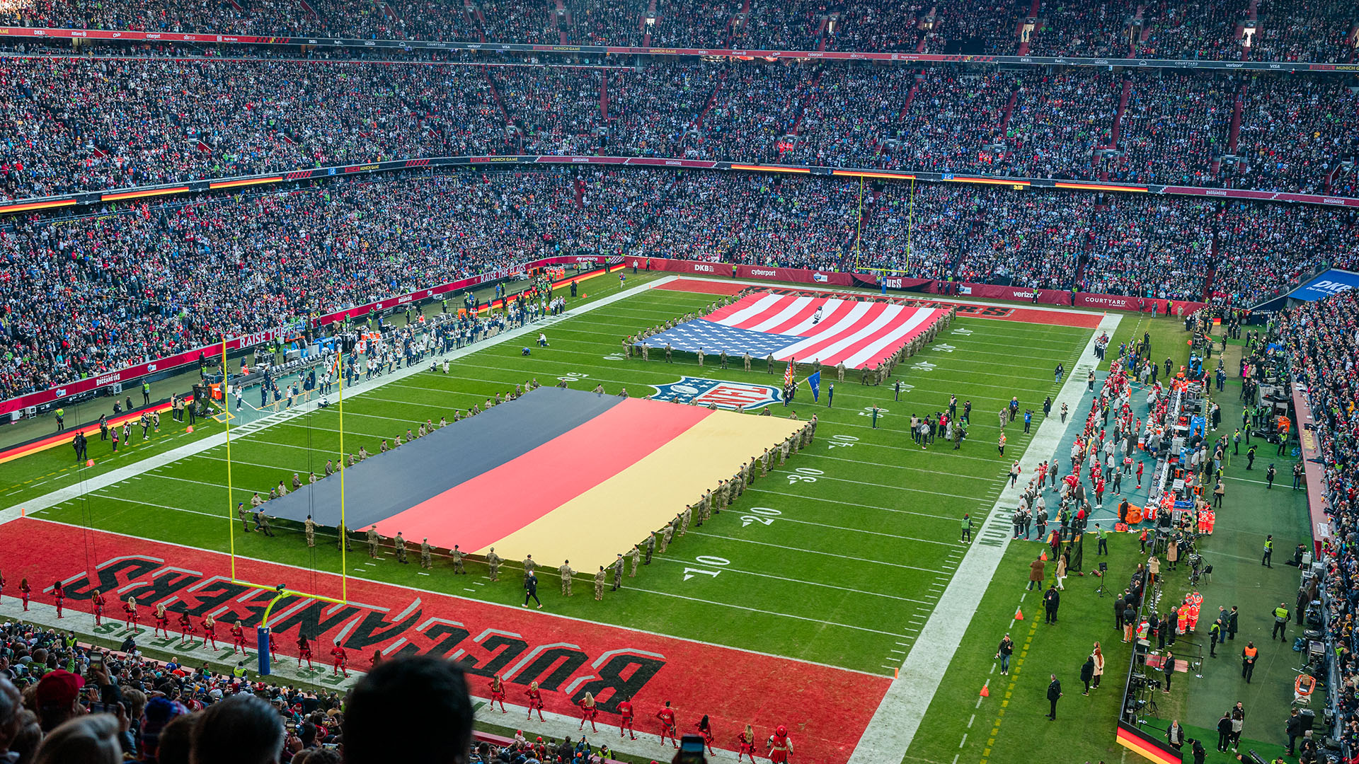 Premiere der NFL in der Münchner Allinaz Arena im November 2022.