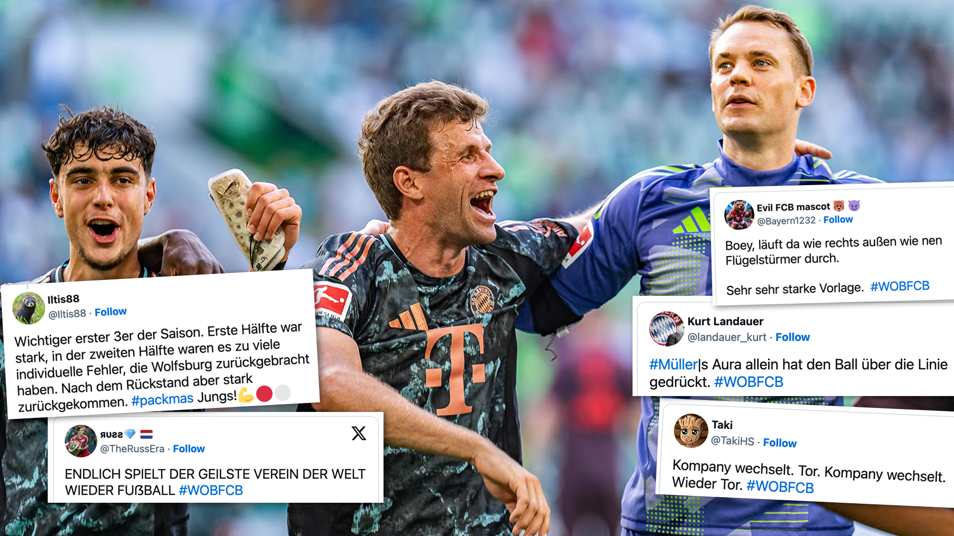 Die Tweets der FC Bayern-Fans zum 3:2 beim Bundesligaauftakt in Wolfsburg