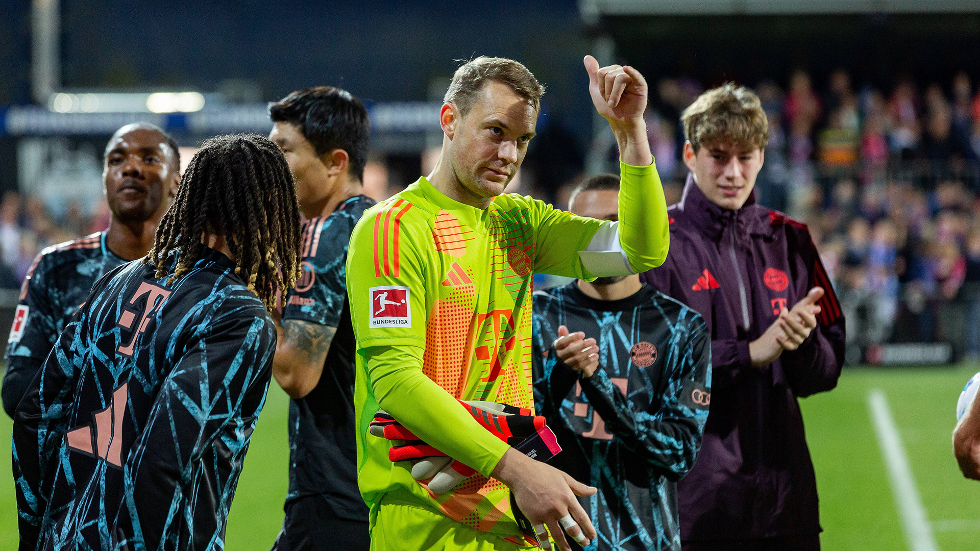 Manuel Neuer celebrates in Kiel