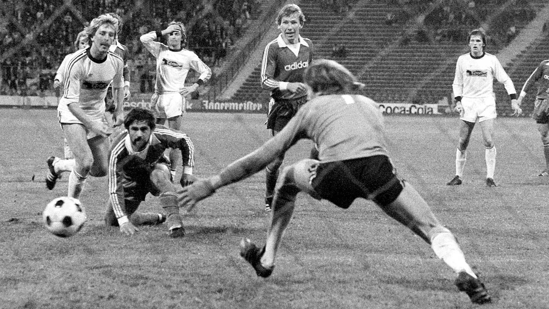 FC Bayern’s Gerd Müller in the match against Tennis Borussia Berlin in 1976