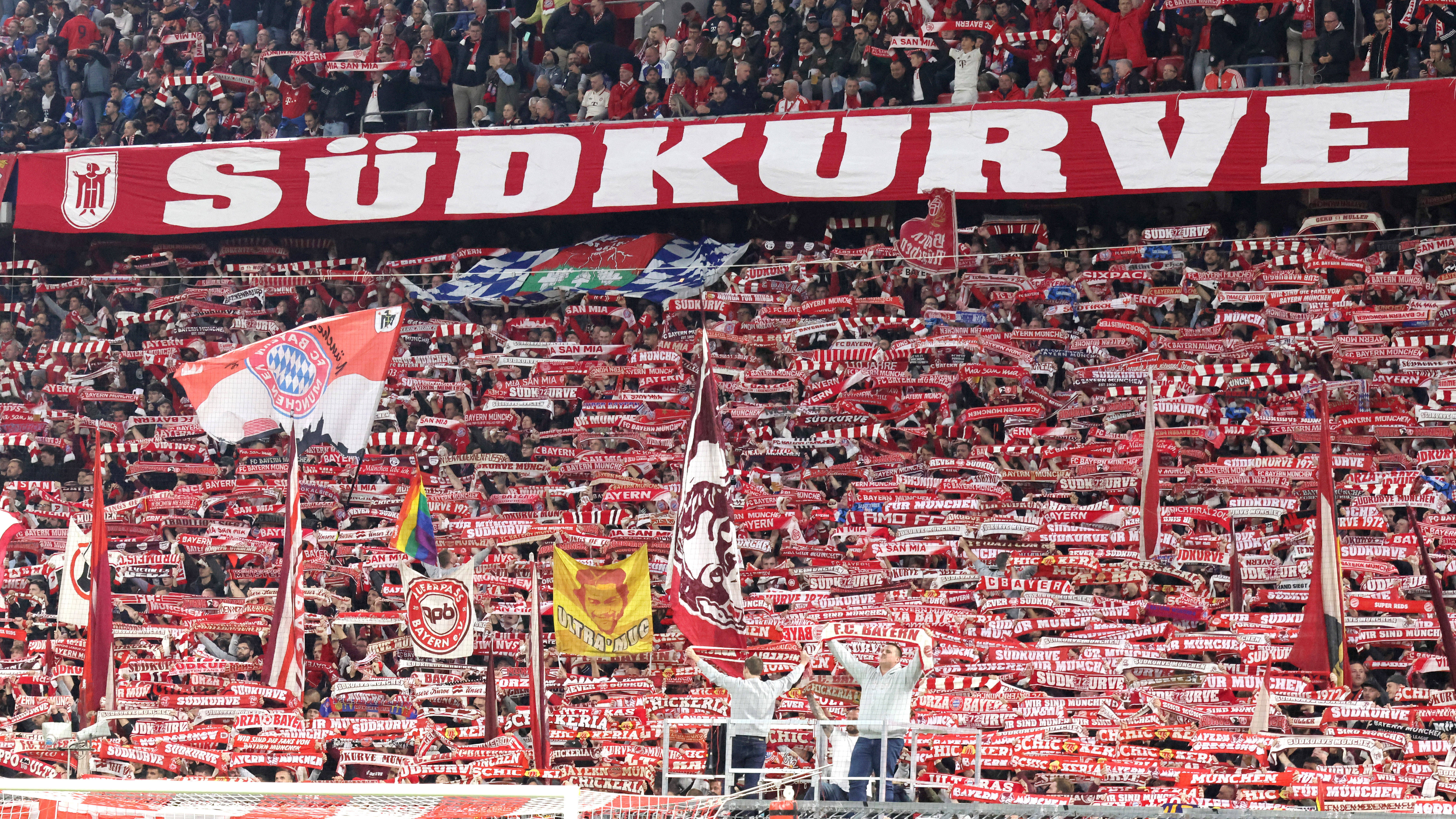 Die Fans in der Südkurve der Allianz Arena