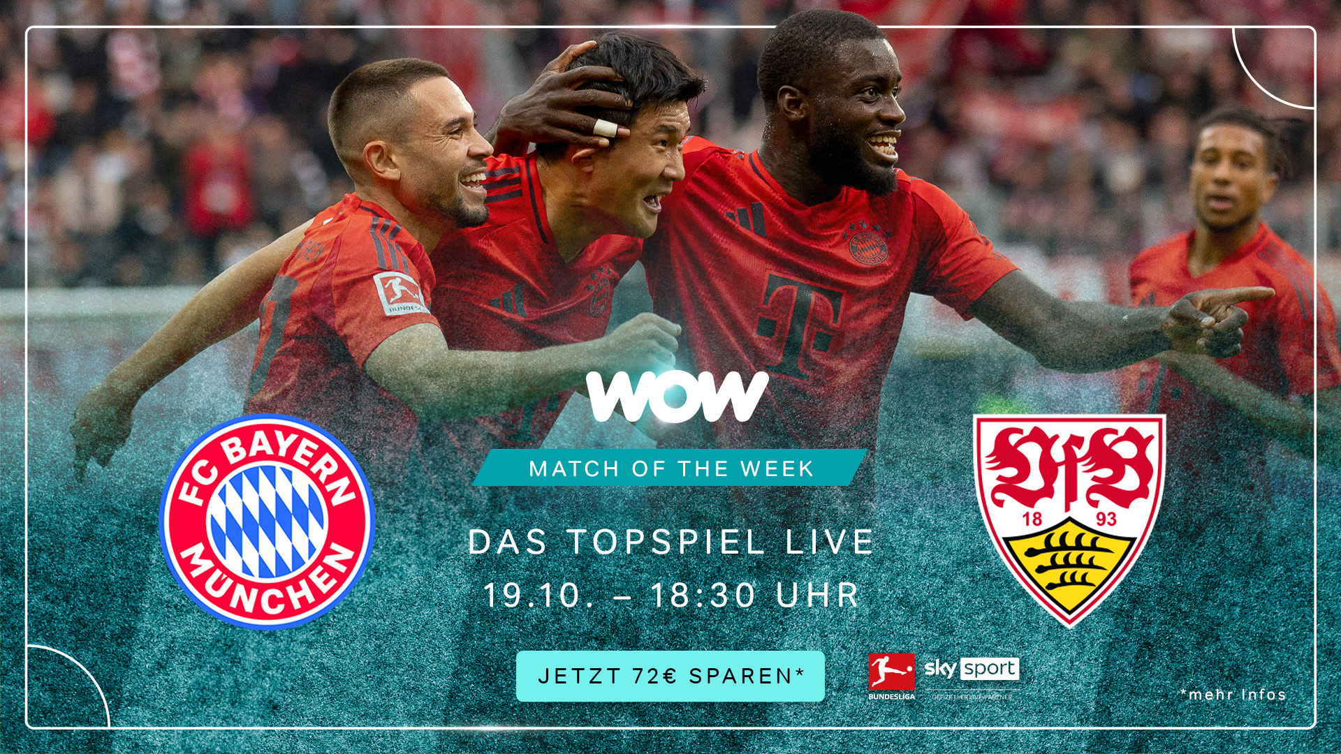 Bayern gegen Stuttgart, stream das WOW Match of the Week live!