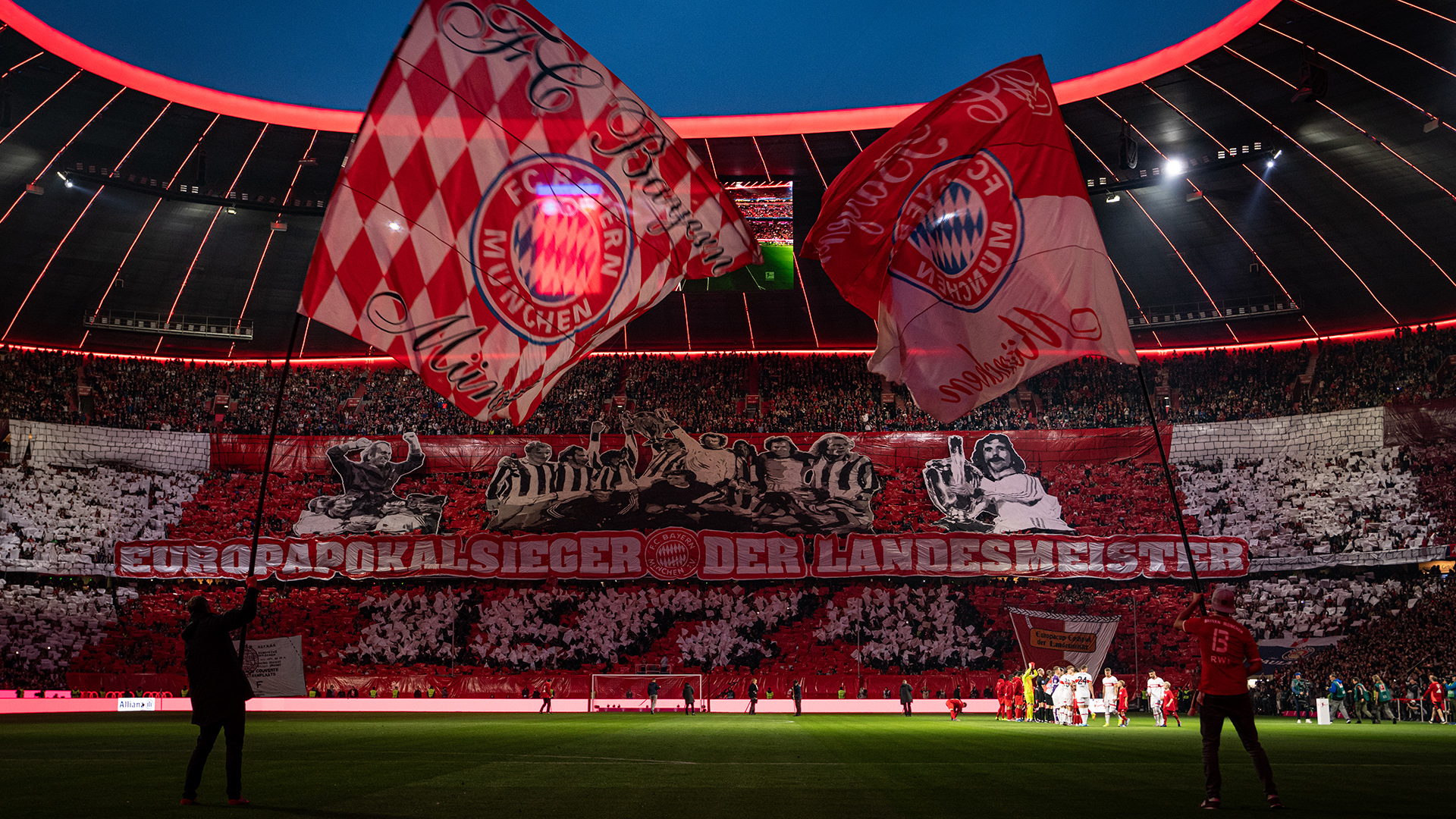 Choreo der FC Bayern-Fans für die Europapokal-Helden für 1974