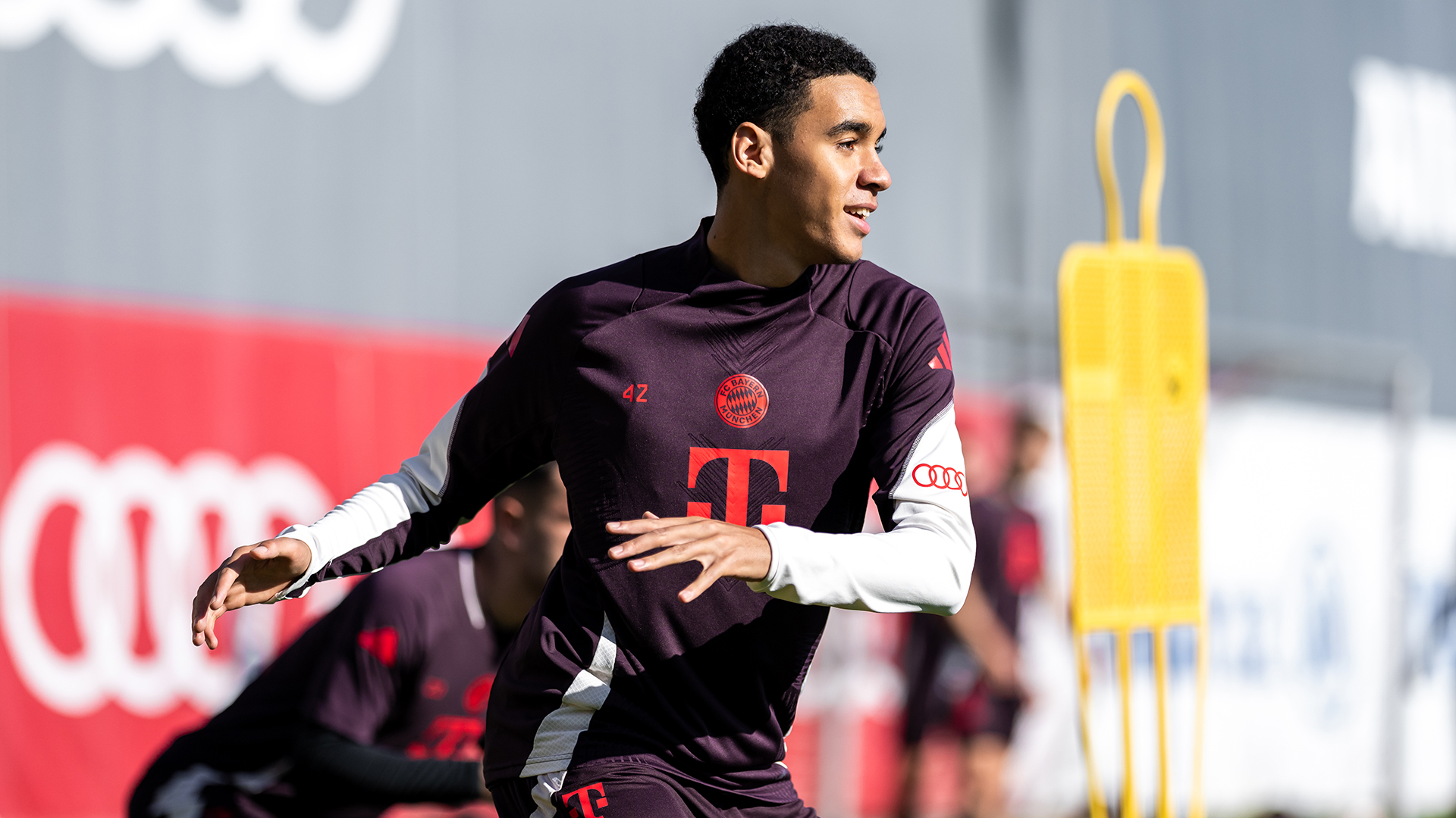 Jamal Musiala im Training des FC Bayern