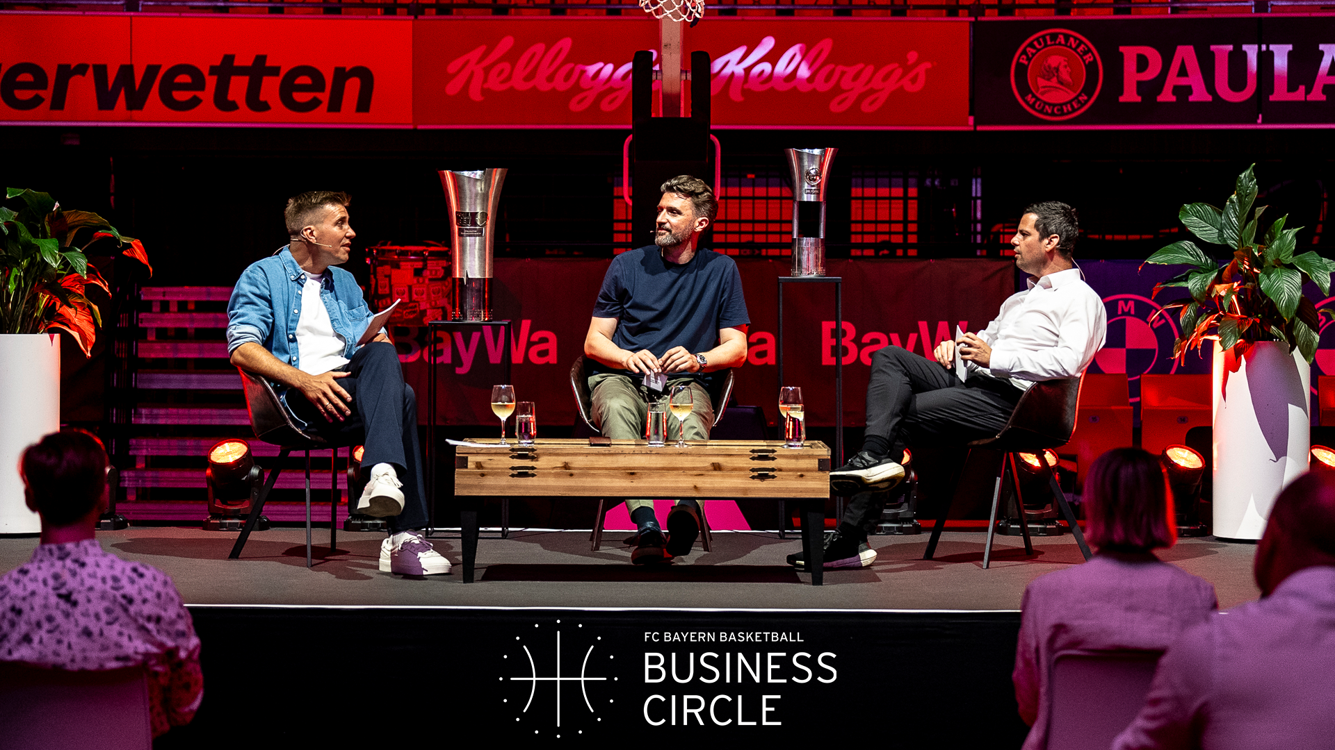 Steffen Hamann, Marko Pešić und Jens Leutenecker beim FCBB Business Circle Main Event