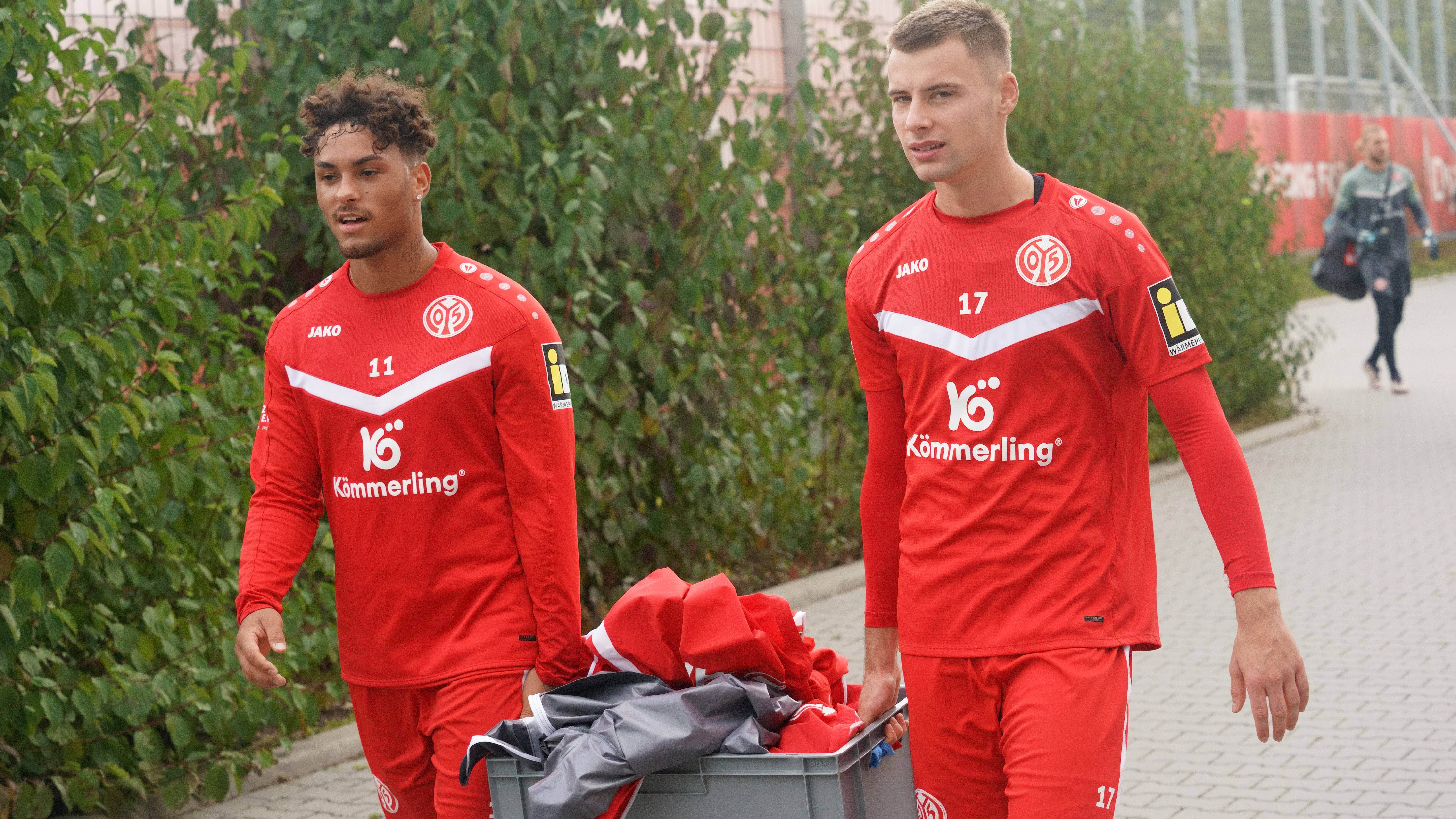 Armindo Sieb y Gabriel Vidović en el entrenamiento del 1 FSV Mainz 05.