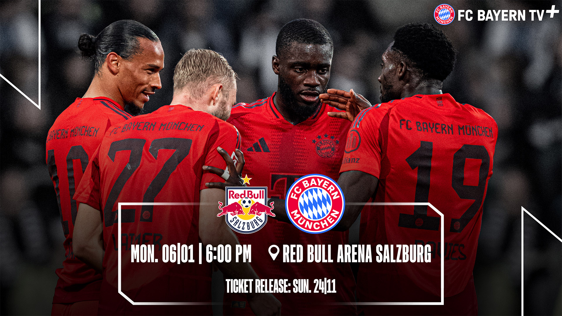 Graphic: Announcement of Red Bull Salzburg - FC Bayern friendly on 06 January 2025