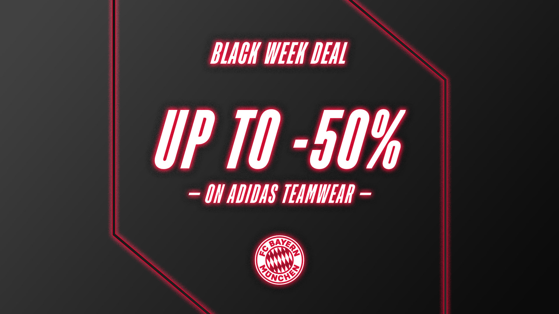 FC Bayern Online Store: Black Week Deal - up to -50% on adidas teamwear