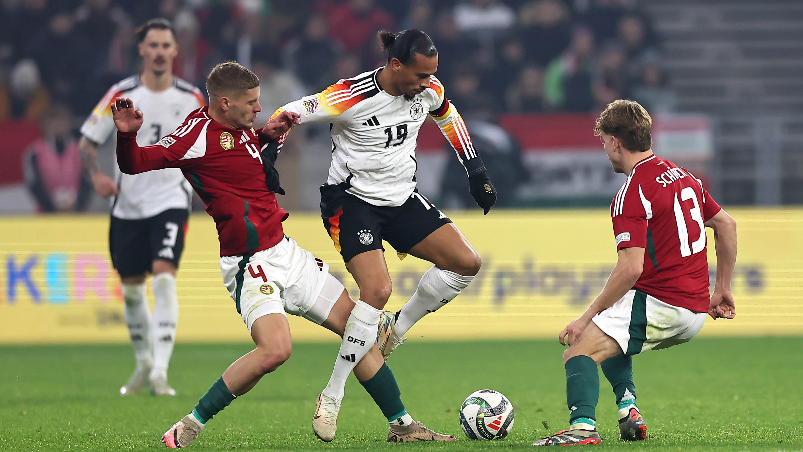 Leroy Sané in action for the German national team against Hungary