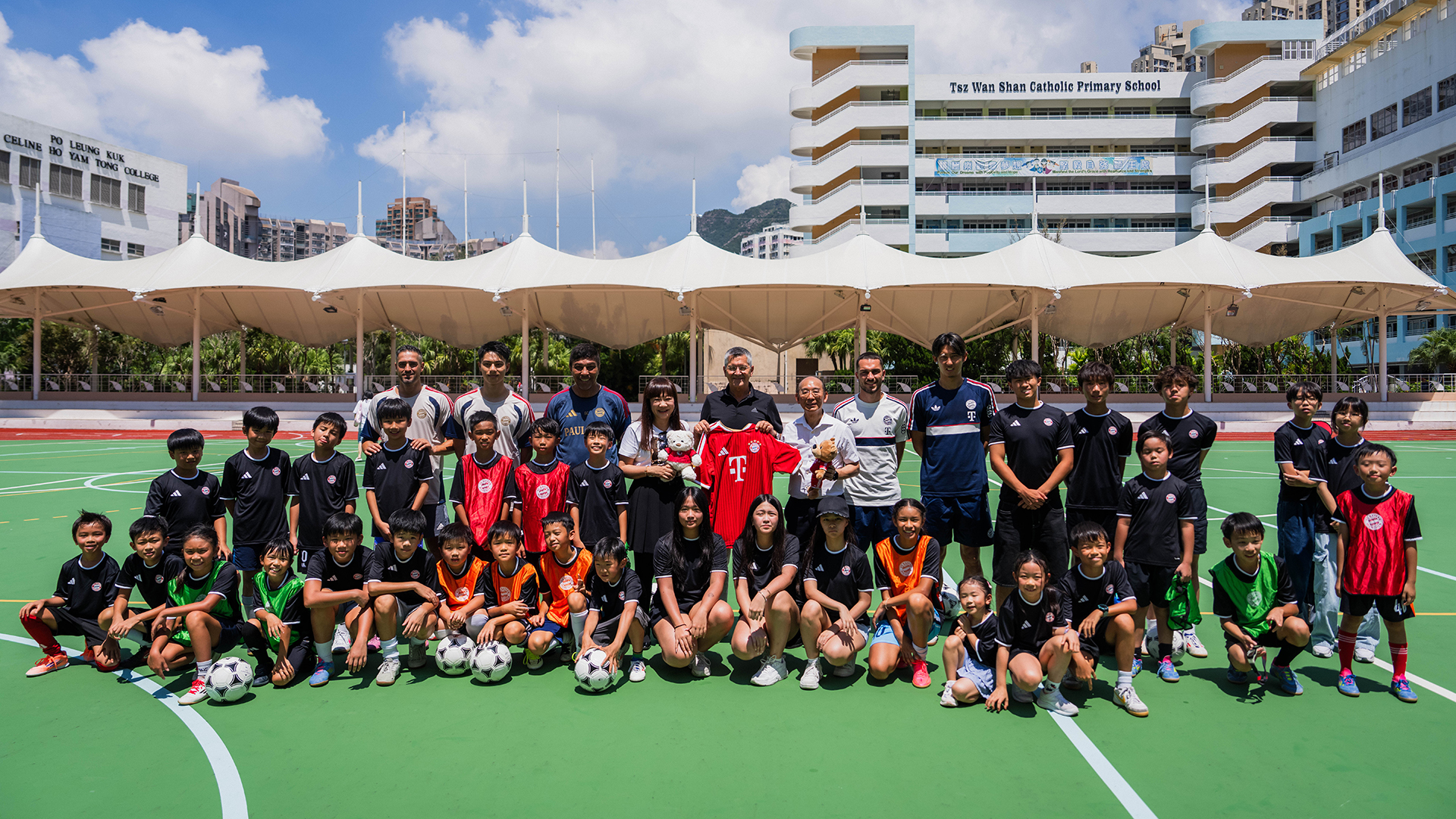 FC Bayern conducts training session for children with Ito, Ibrahimović, Elber