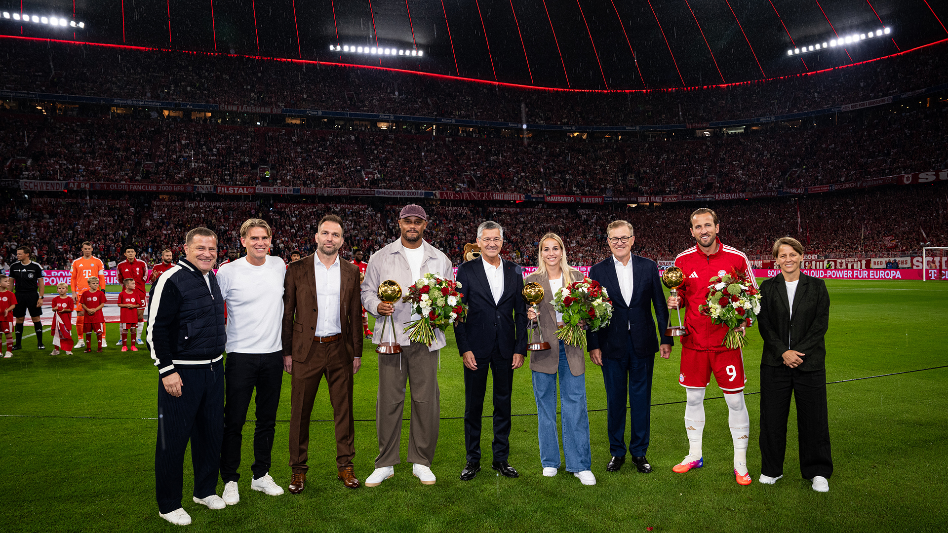 Kane, Kompany, Gwinn honoured at Allianz Arena