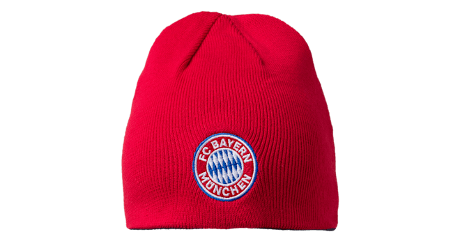 Mütze FCB plus Wintermütze Beanie rot/ navy Bayern München Wendebeanie Logo 