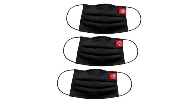 FC Bayern Maske schwarz GOTS 3er Pack | Offizieller FC ...