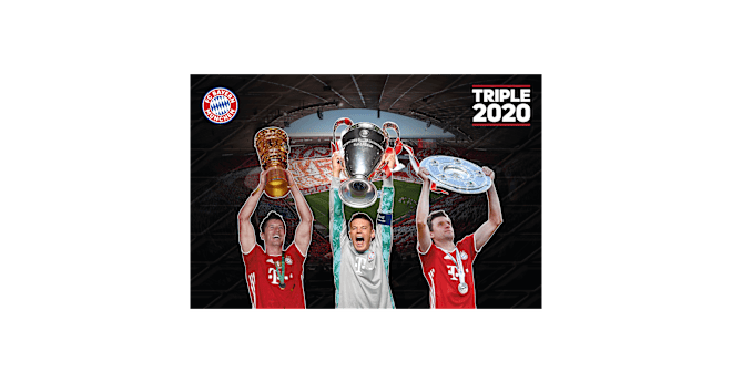 Fahne Triple 2020 100x150 | Offizieller FC Bayern Fanshop